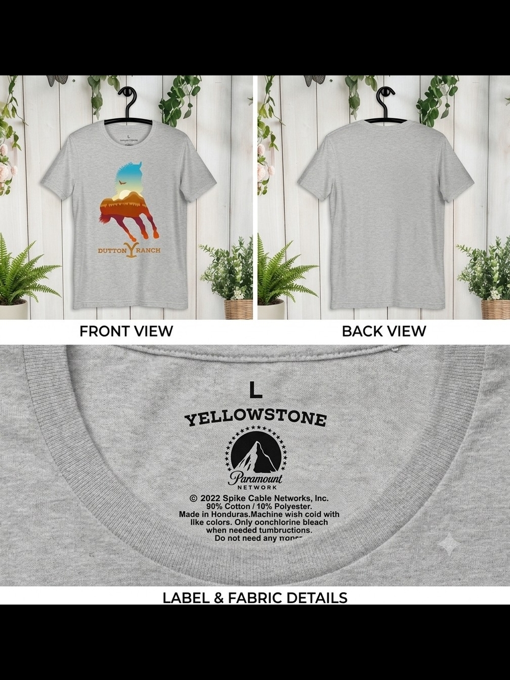 Yellowstone Dutton Ranch Graphic Tee - Light Gray